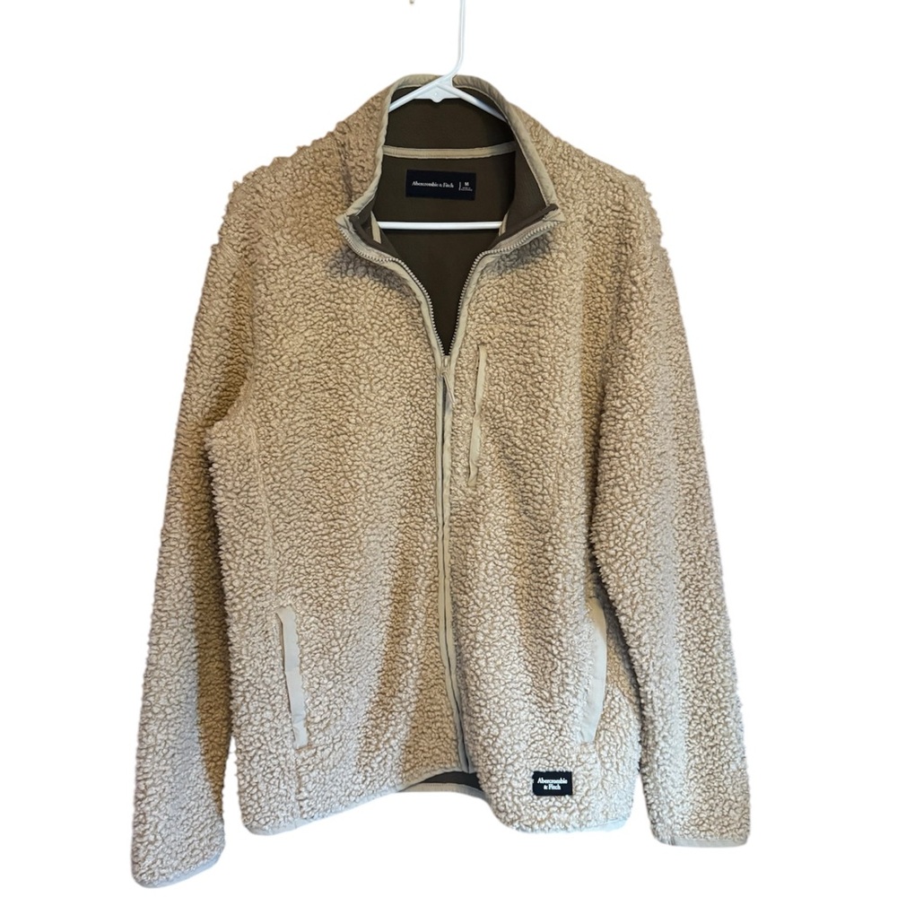 Abercrombie & Fitch Tan Sherpa Fleece Jacket
